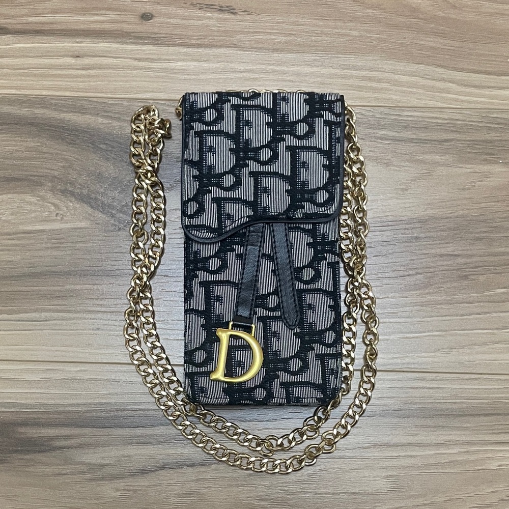 Dior Black and Gold Chain Bag